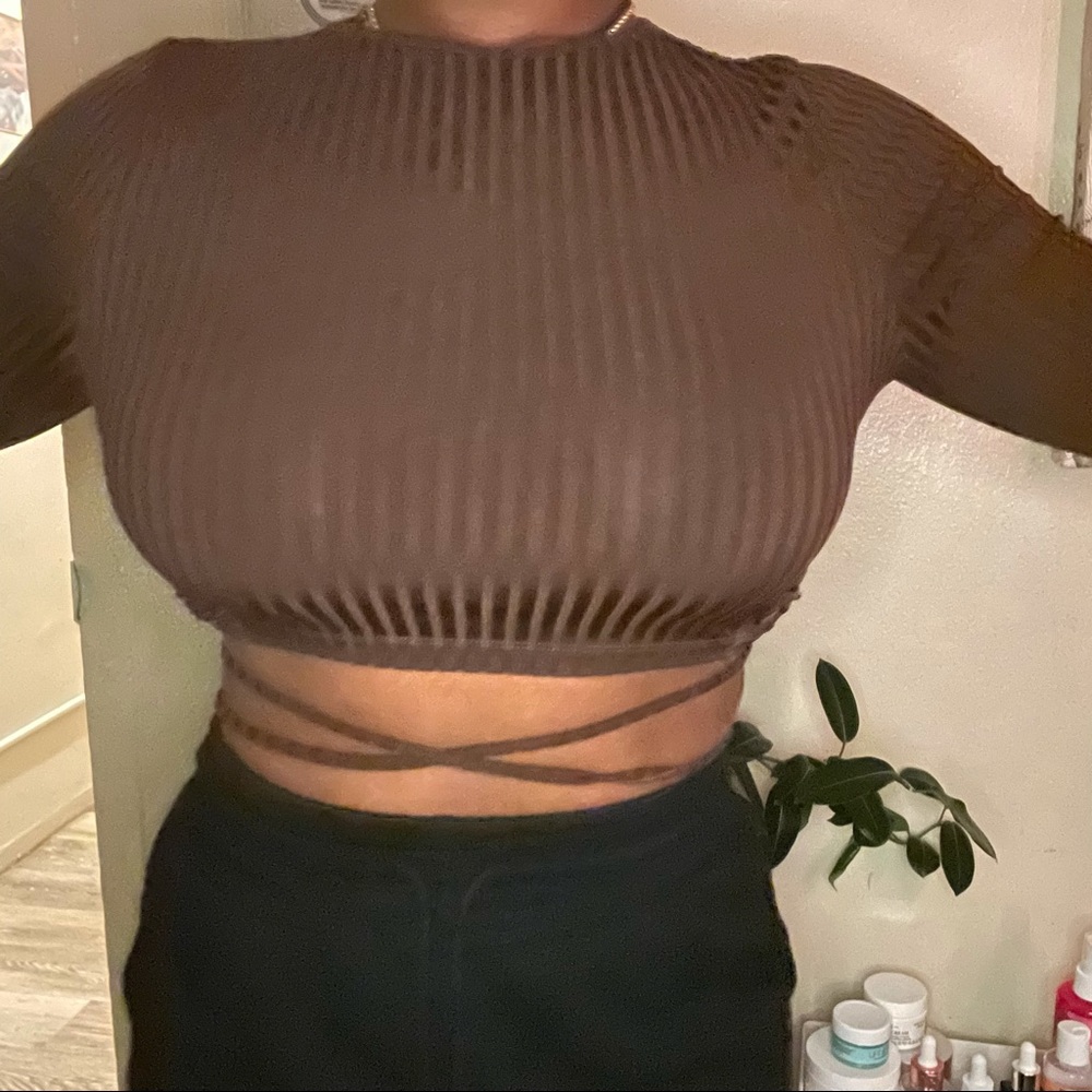Ribbed Open Back Top